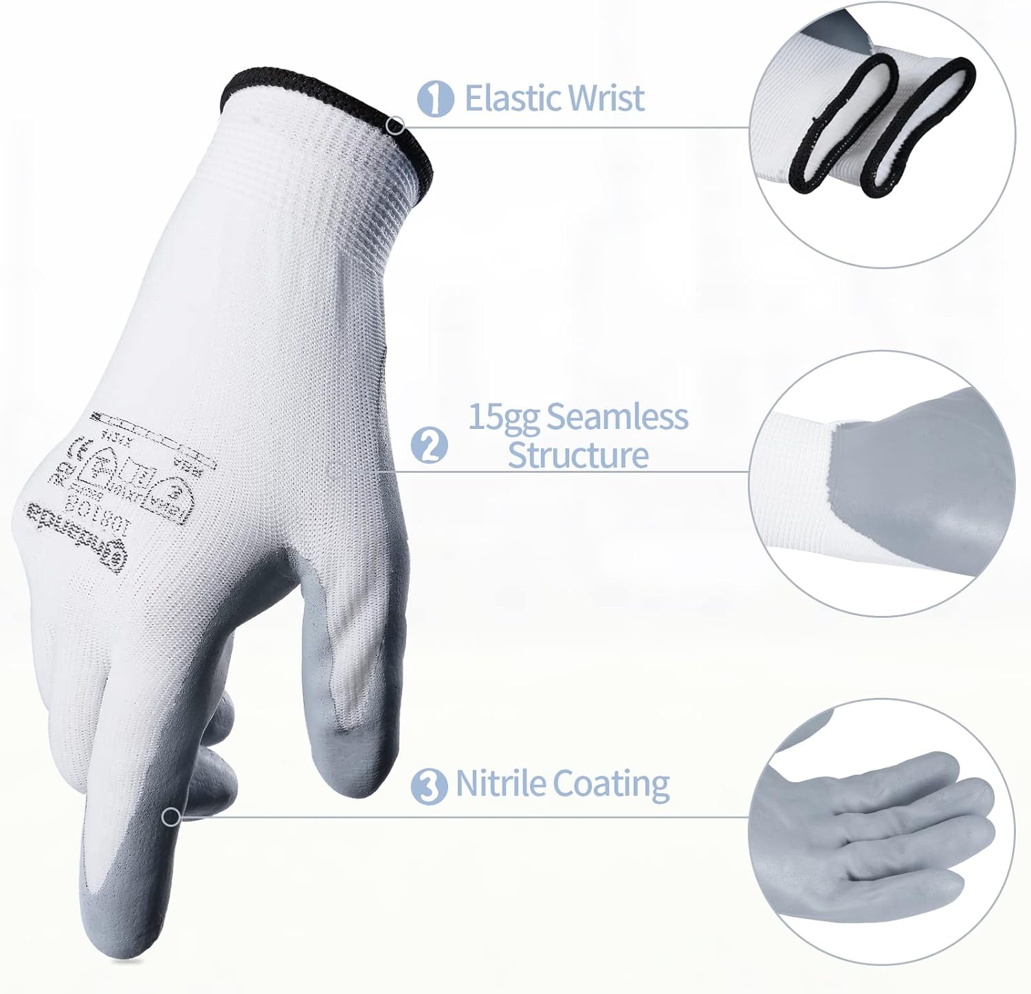 ANDANDA Safety Work Gloves with Nitrile Coating