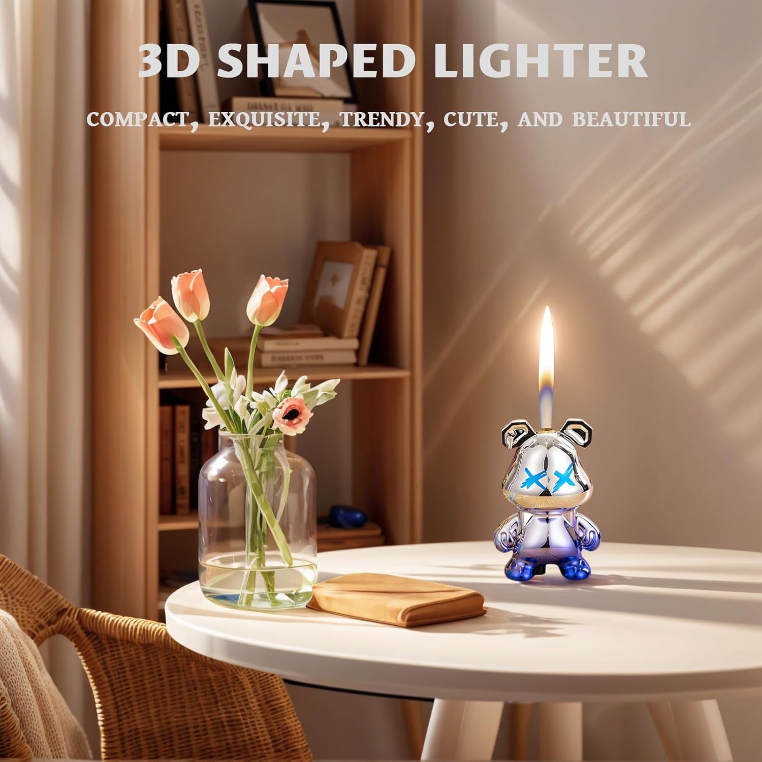 Cute Animal Shaped Lighter Keychain For Women