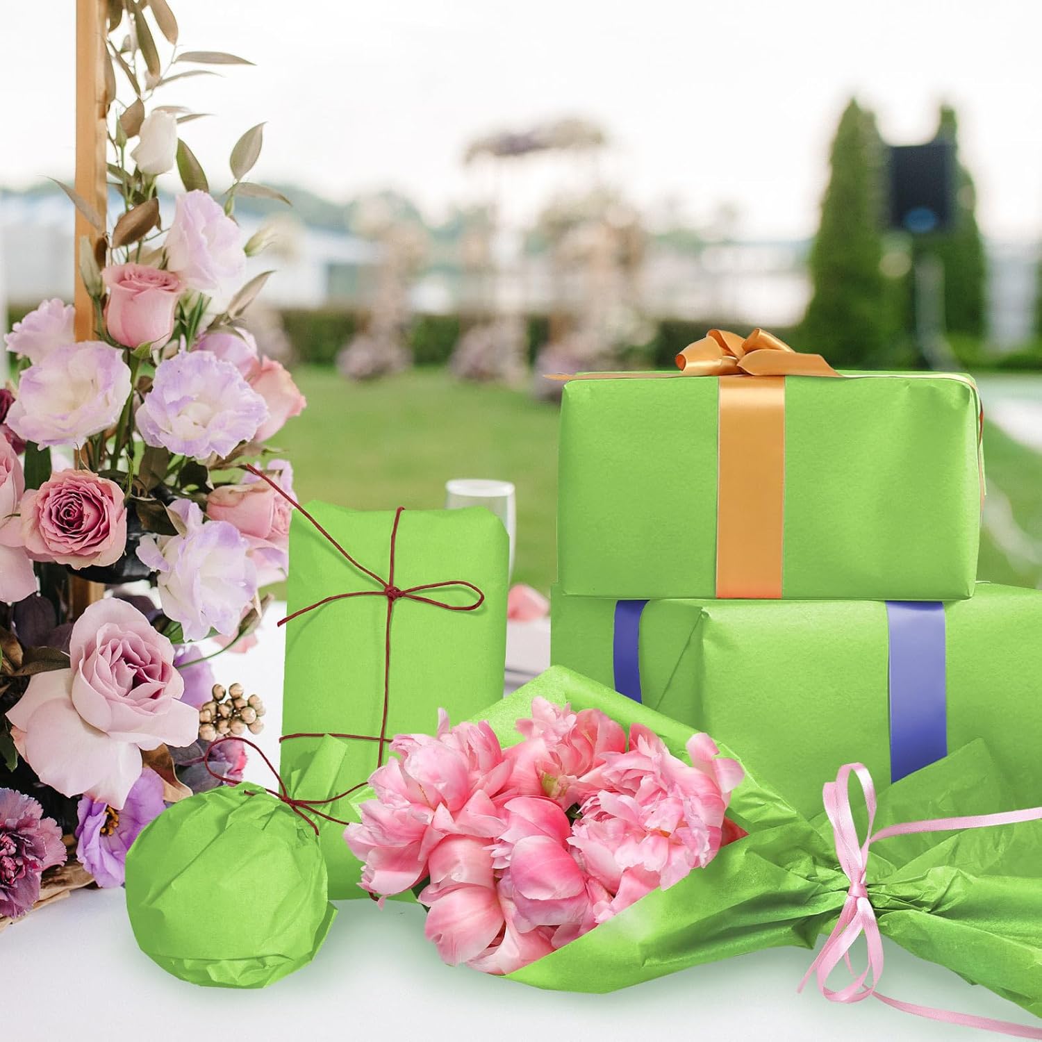 120 Sheets Lime Green Tissue Paper for Gift Wrapping and Crafts