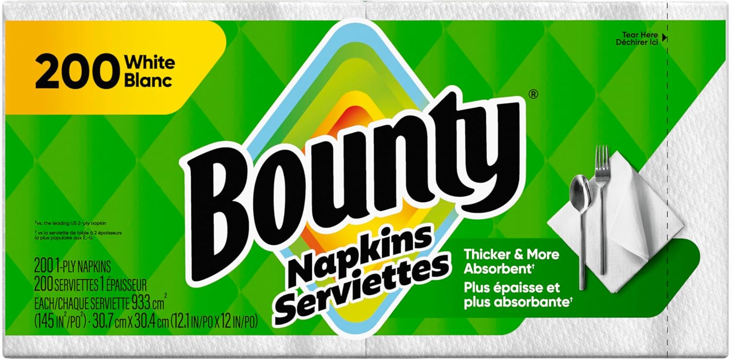 Bounty Quilted Napkins 1210x12 White 200Pack