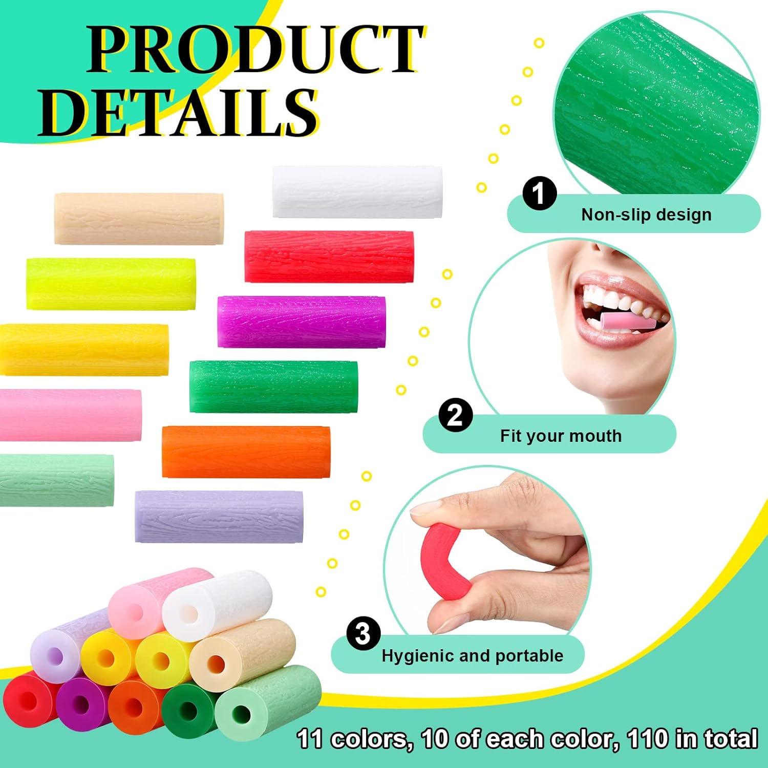 Konohan 110 Pcs Orthodontic Chew Aligner Tray Seater Silicone Chompers