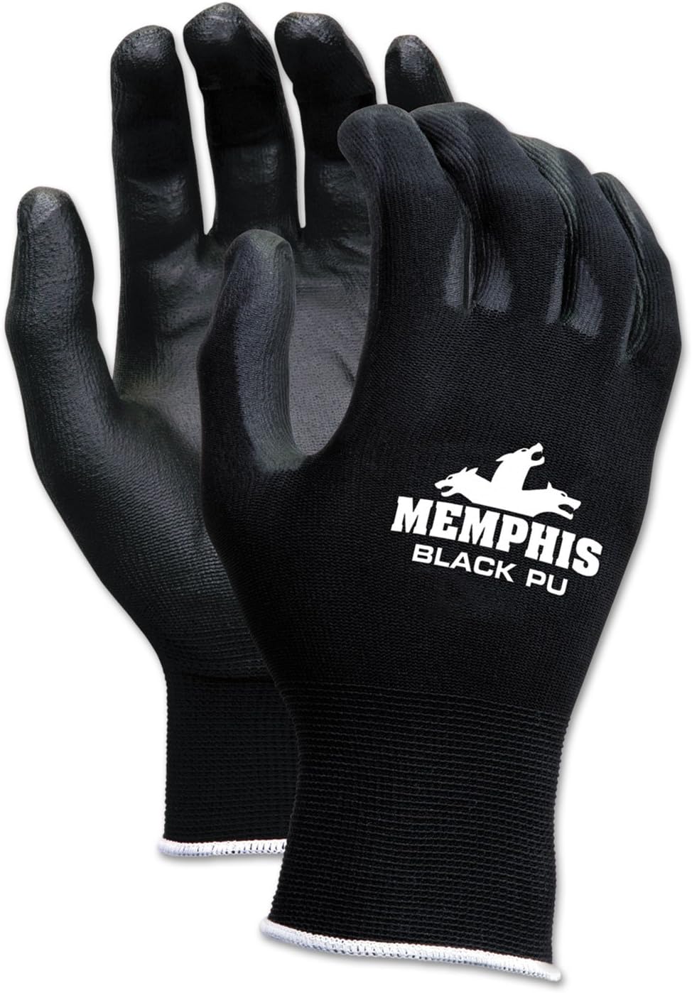 Memphis Glove 9673L Foam Nitrile Gloves Large Black Gray Pack of 12