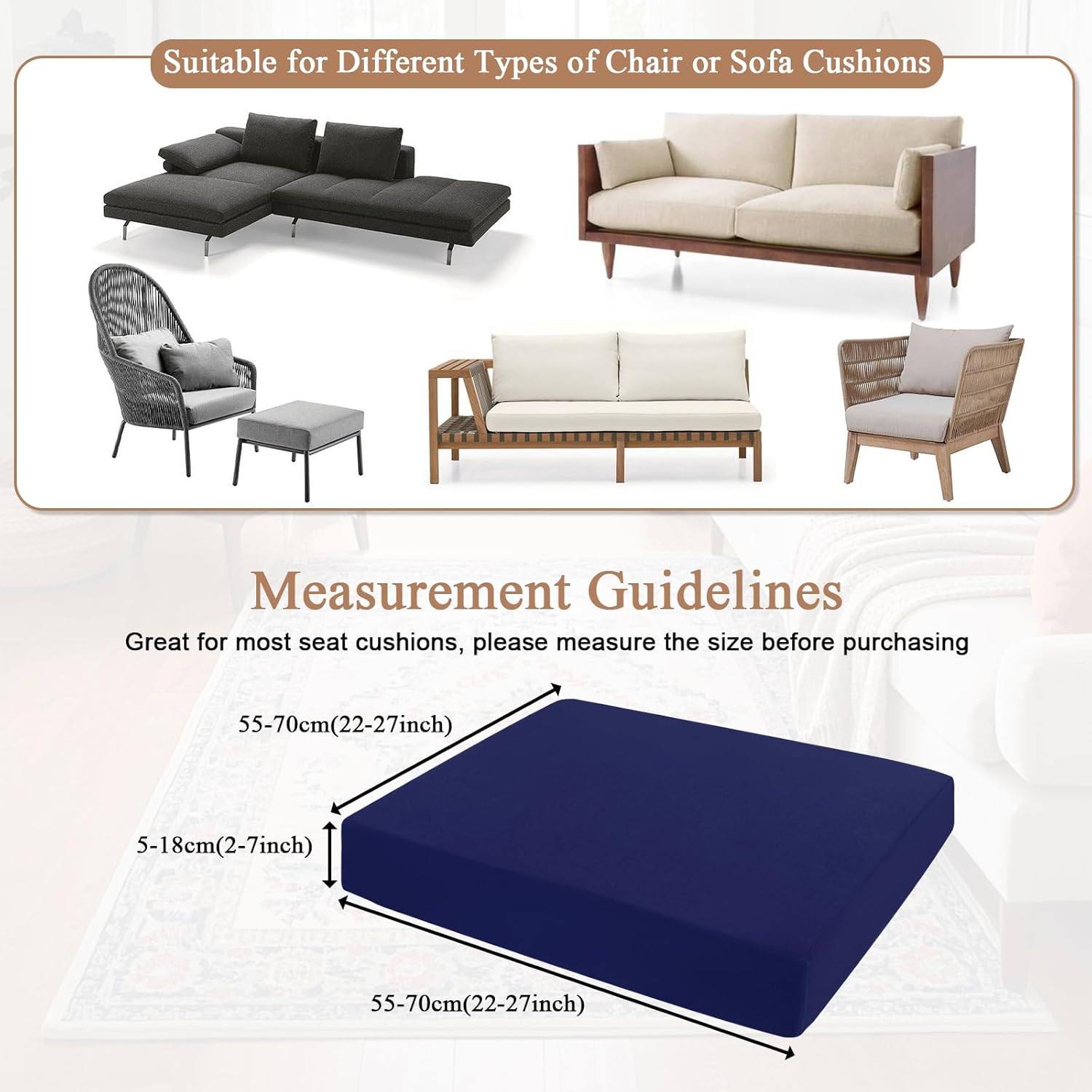 UArtlines 8Pcs Stretch Cushion Covers Replacement