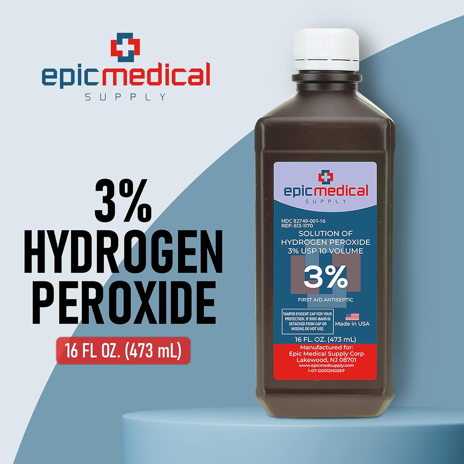 3 Hydrogen Peroxide Solution 16 Oz First Aid Antiseptic Cleaner