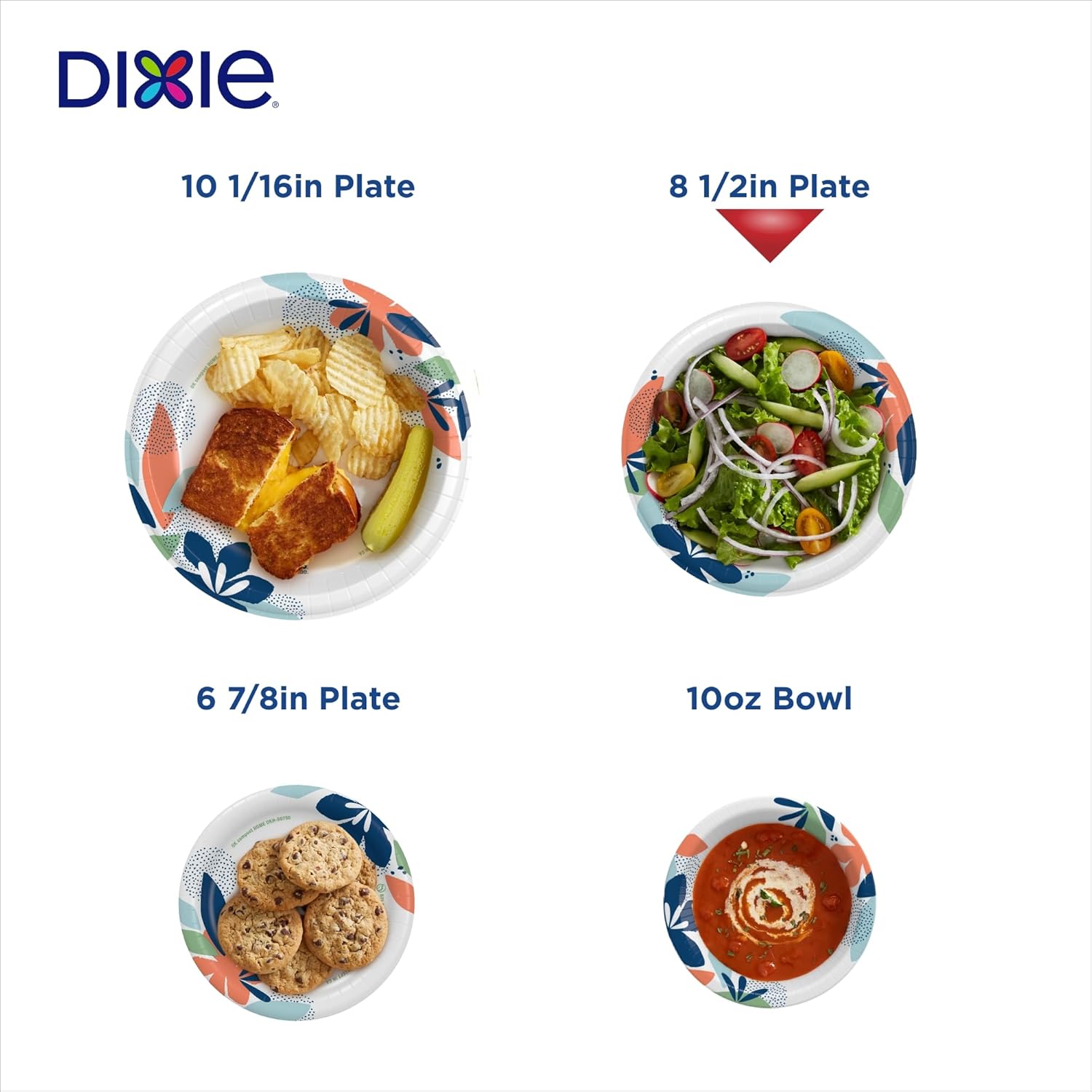 Dixie Medium Paper Plates 85 Inch 90 Count