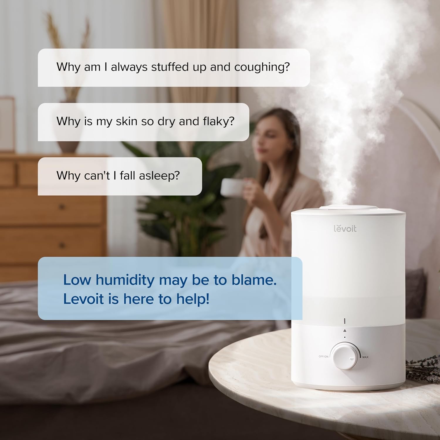 LEVOIT Air Purifier and Humidifier for Bedroom