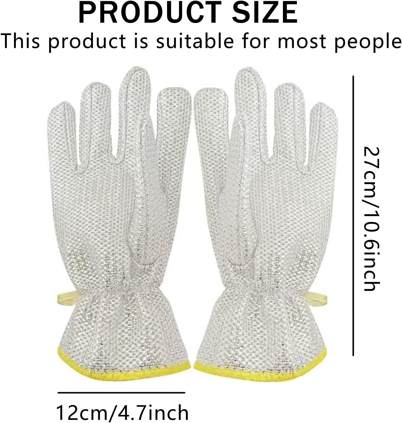 2 Pairs Metal Wire 5-Finger Dishwashing Gloves