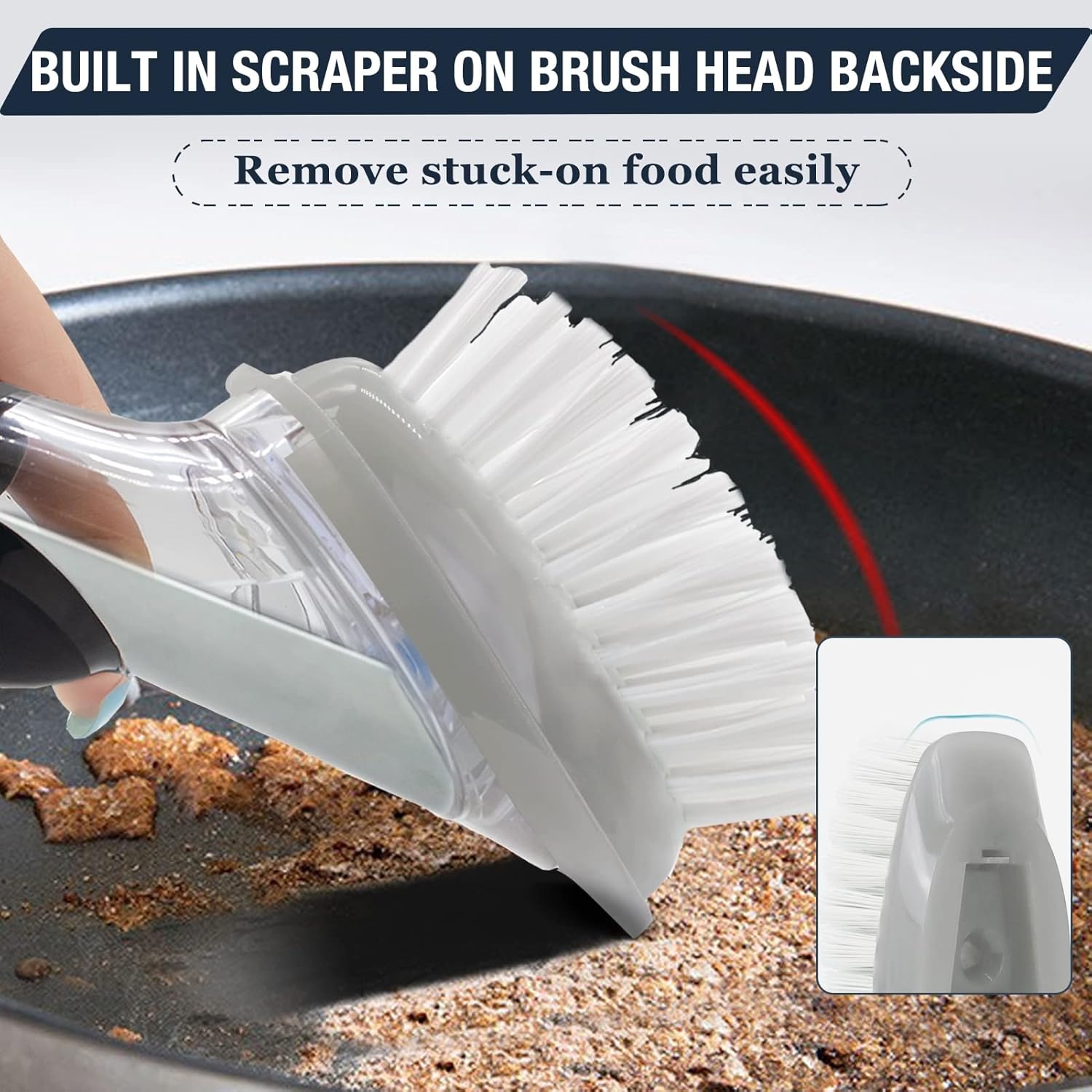 Shadowgallery Palm Brush Refill - 1 Count White PlasticNylon Bristles Plastic Handle Dish Utensils
