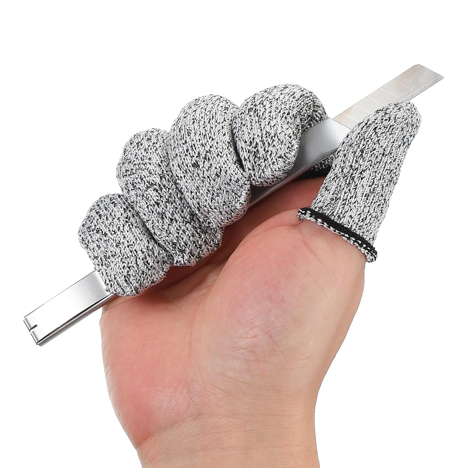 PATIKIL Cut Resistant Finger Cots 12 Pcs Reusable Grey