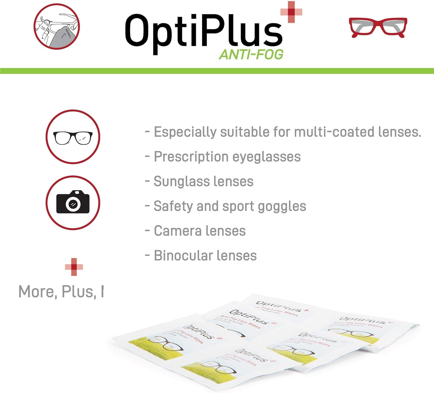 OptiPlus Anti-Fog Pre-Moistened Lens Wipes 100 Count