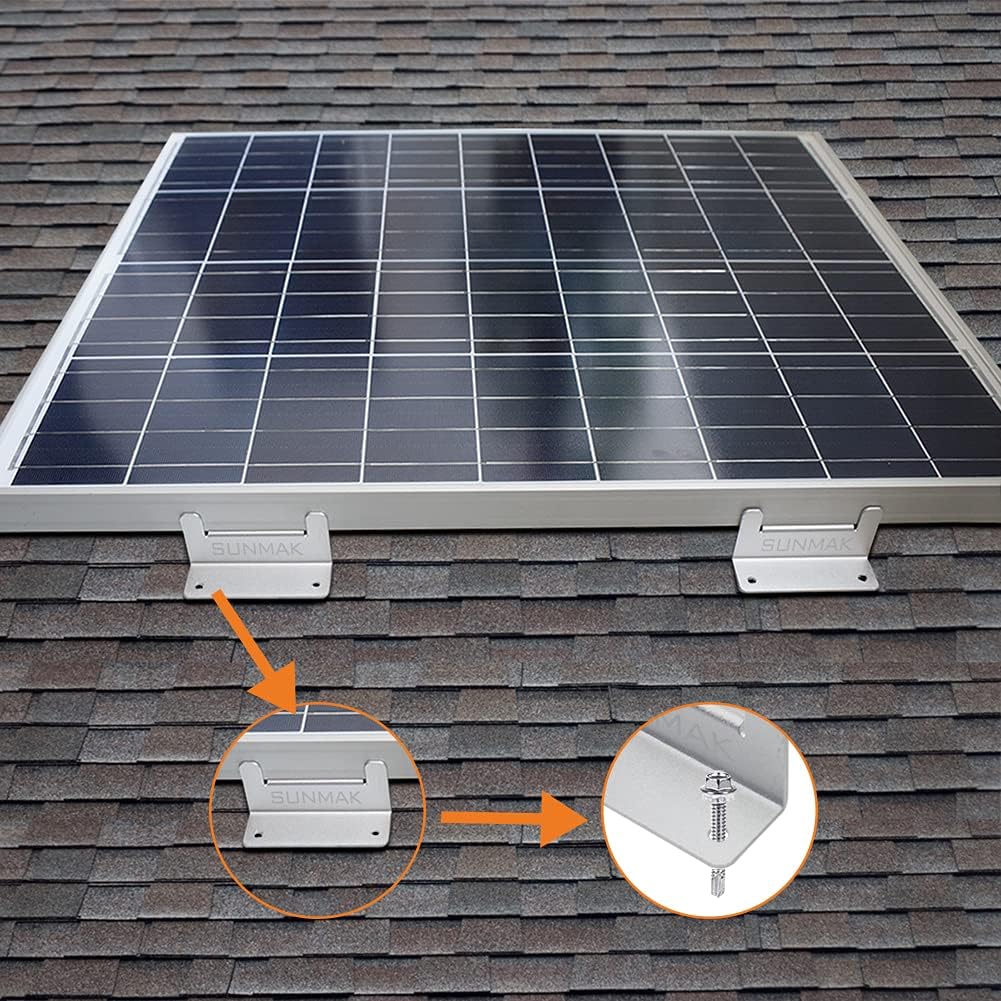 16 Units Solar Panel Mounting Z Brackets for RVs and Boats