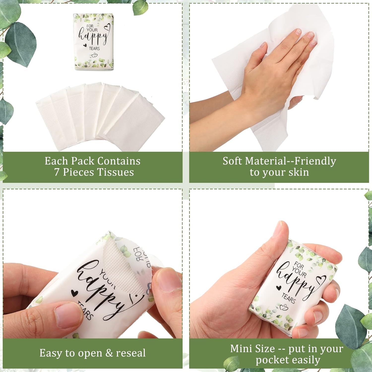 Wedding Tissues for Welcome Bags 3-Ply Mini Travel Size