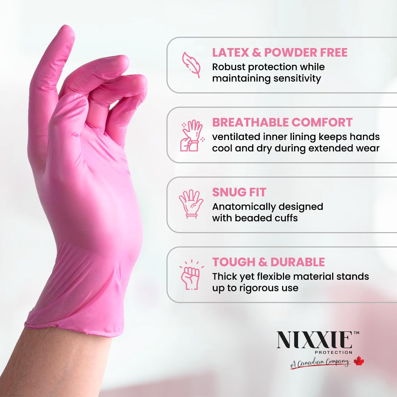 Disposable Pink Nitrile Gloves 4 MIL 1000 Pack Case Small S