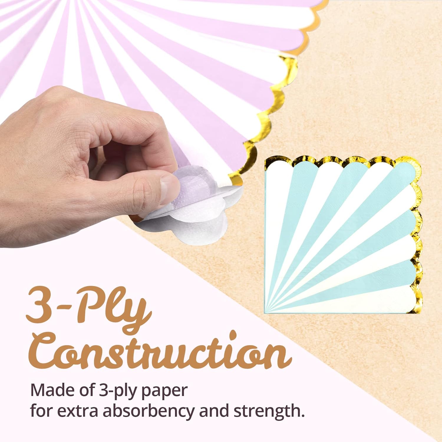 Confettiville Party Paper Napkins with Gold Foil
