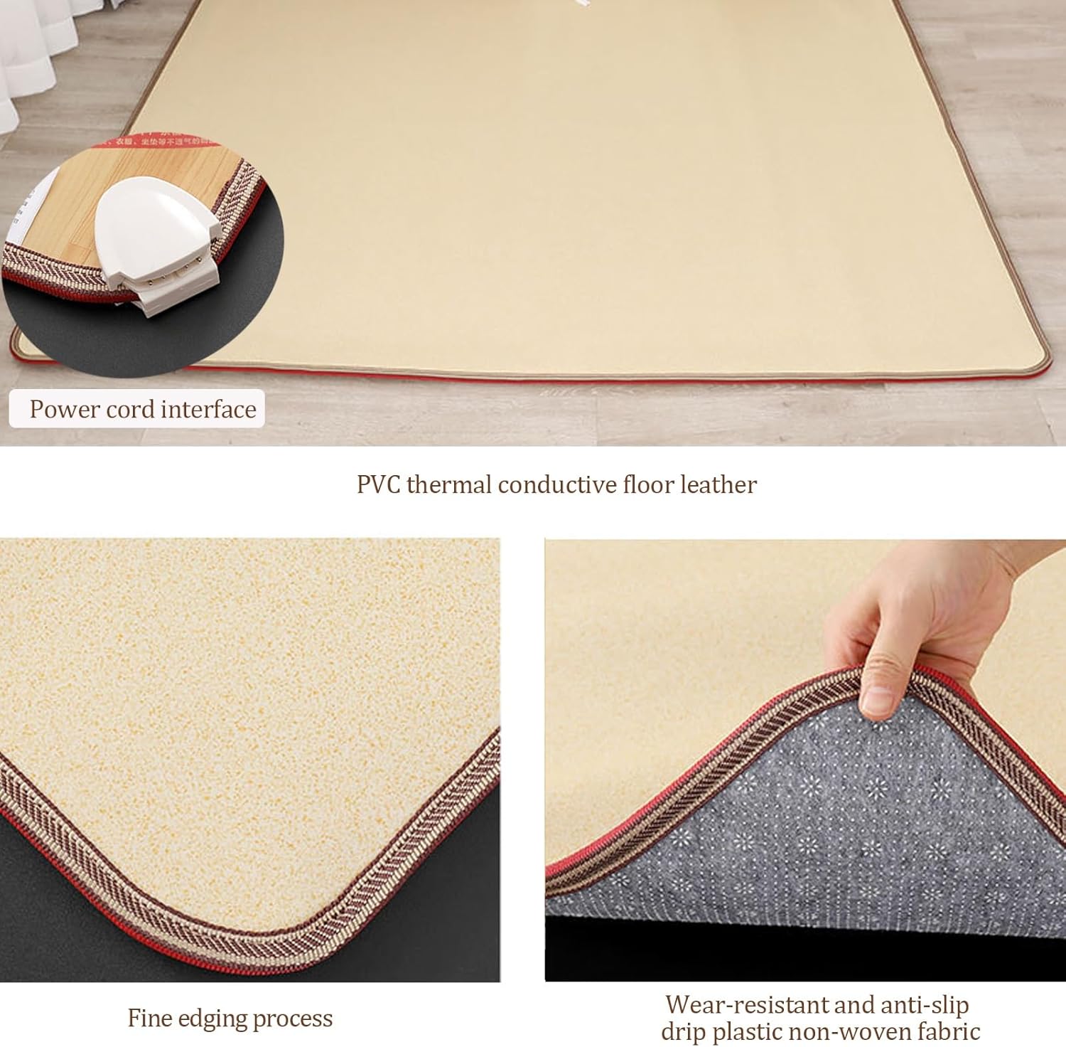 Electric Heating Carpet with 60 Level Thermostat and 12 Hour Timer