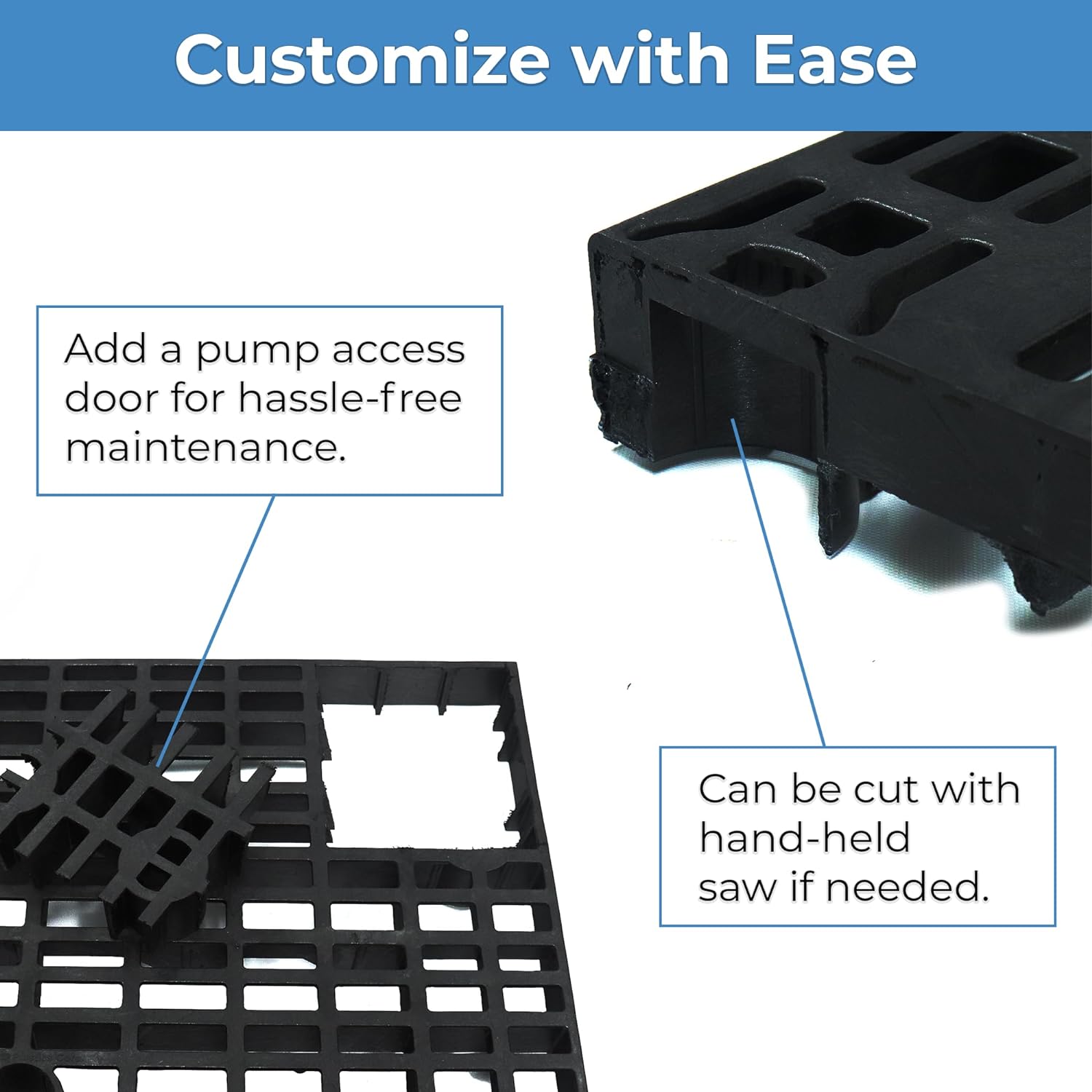 36x36 Heavy Duty Fountain Basin Grate - Black Rustproof Cuttable