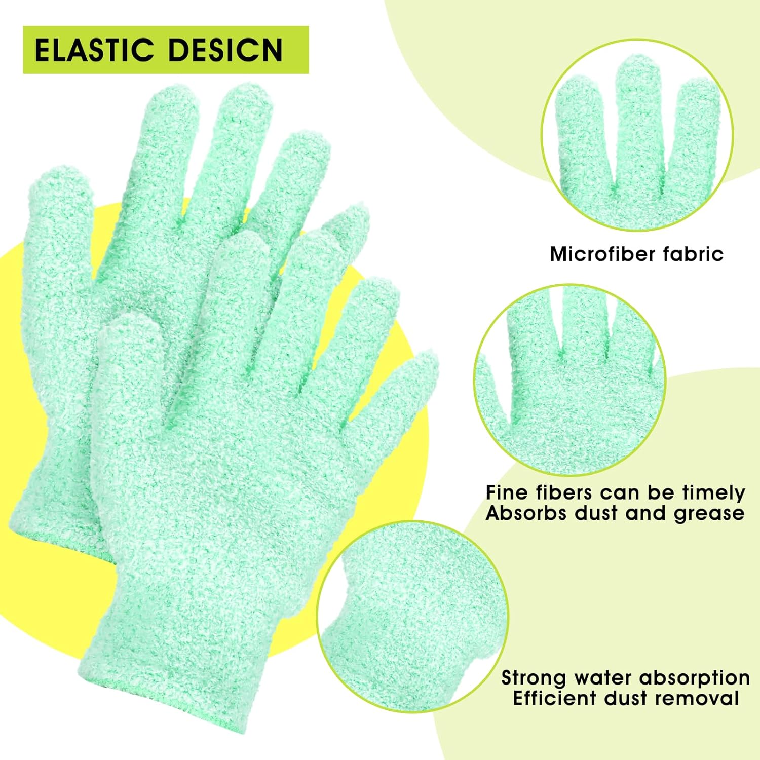 Teaaha 2PCS Microfiber Gloves for Dusting