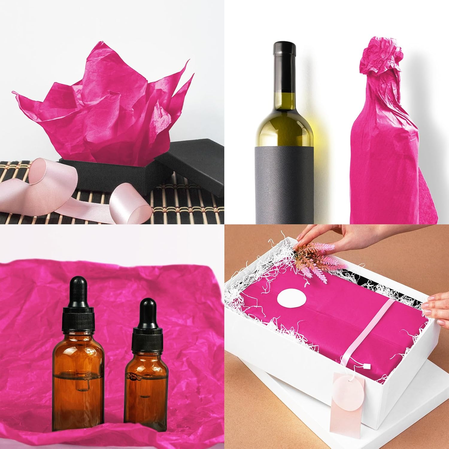 120 Sheets Hot Pink Tissue Paper for Gift Wrapping and Crafts