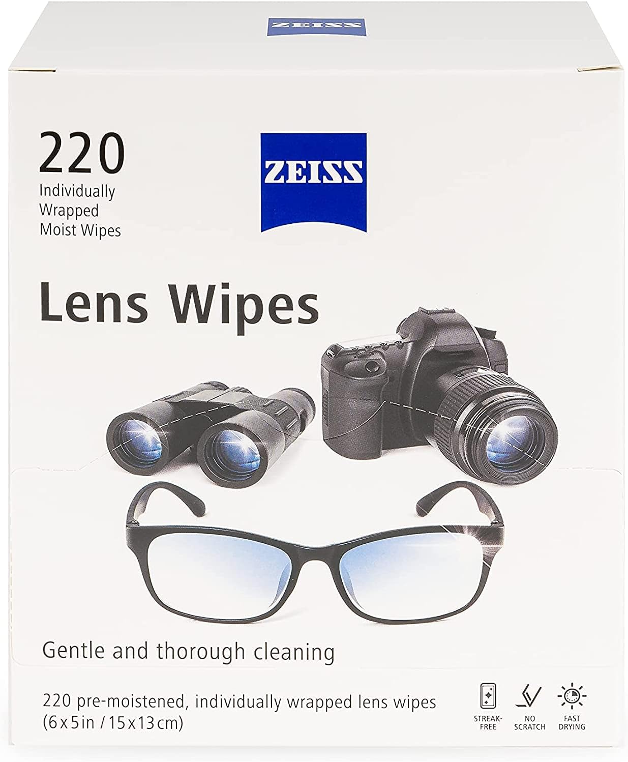 ZEISS Lens Wipes 220 Count White