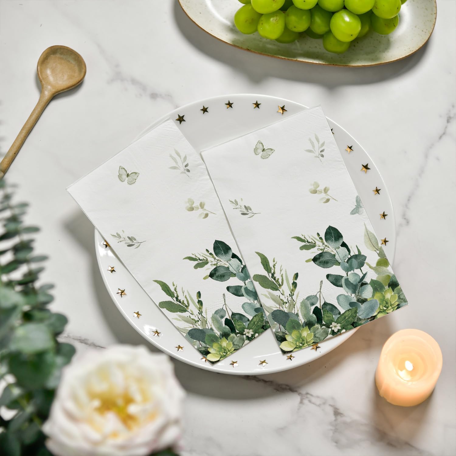 Horaldaily 100 Piece Spring Decorative Napkins