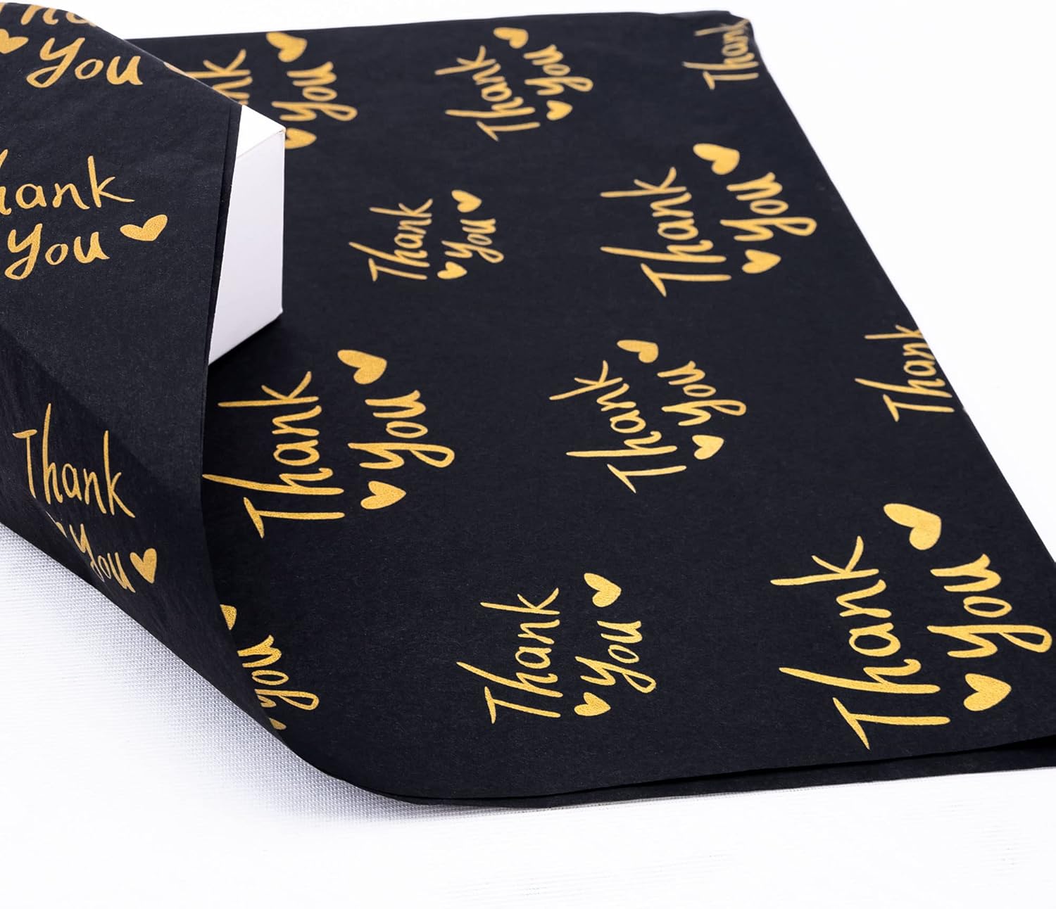 MR FIVE 50 Sheets Gold Thank You Tissue Paper Bulk