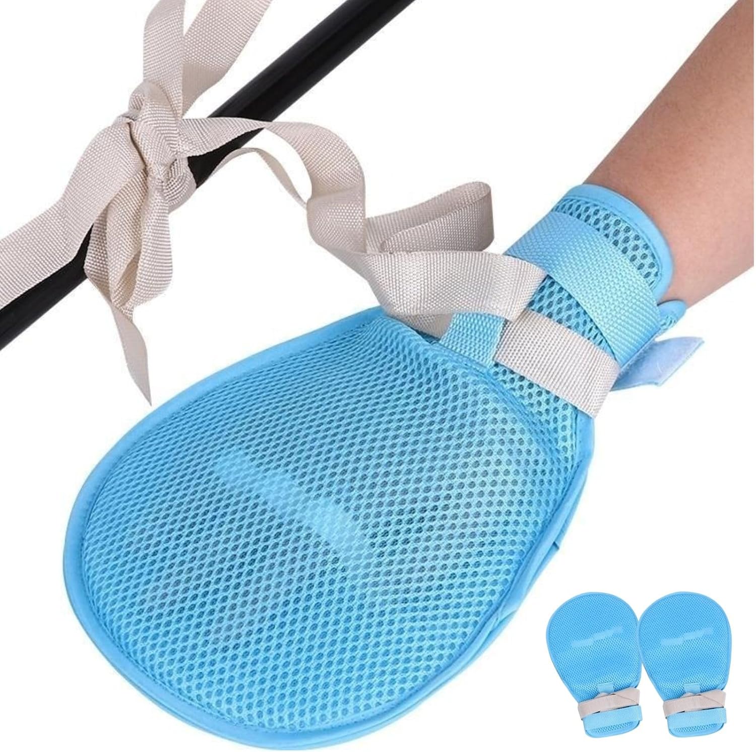Dementia Restraint Gloves - 2 Pcs Adult No Scratch Mitts for Elderly Safety