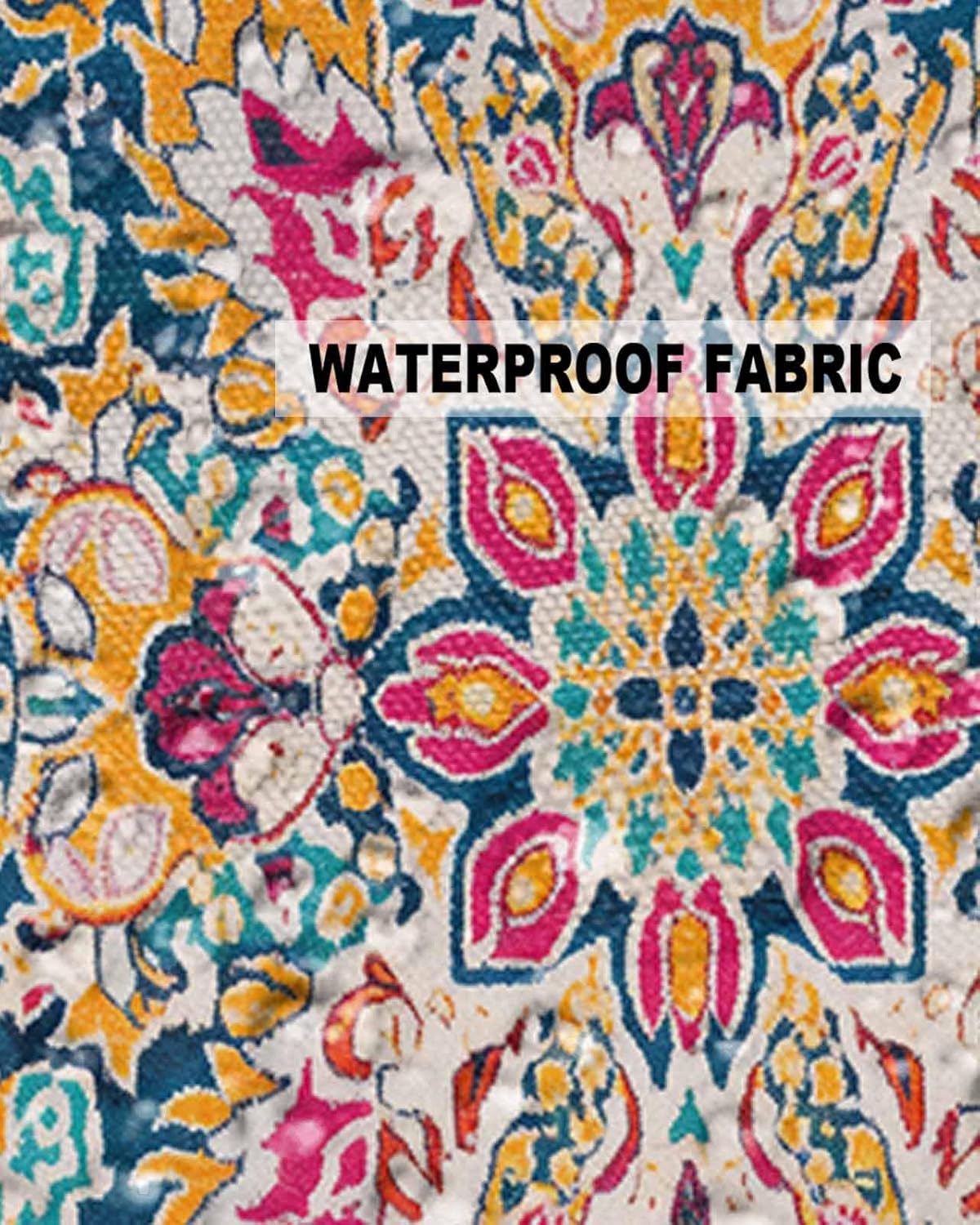 YOKOU Outdoor Waterproof Pillow Covers Floral Pattern Pack of 2