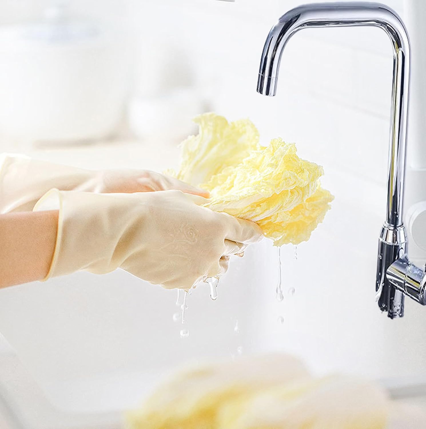 6 Pairs Latex Cleaning Gloves for Kitchen and Home