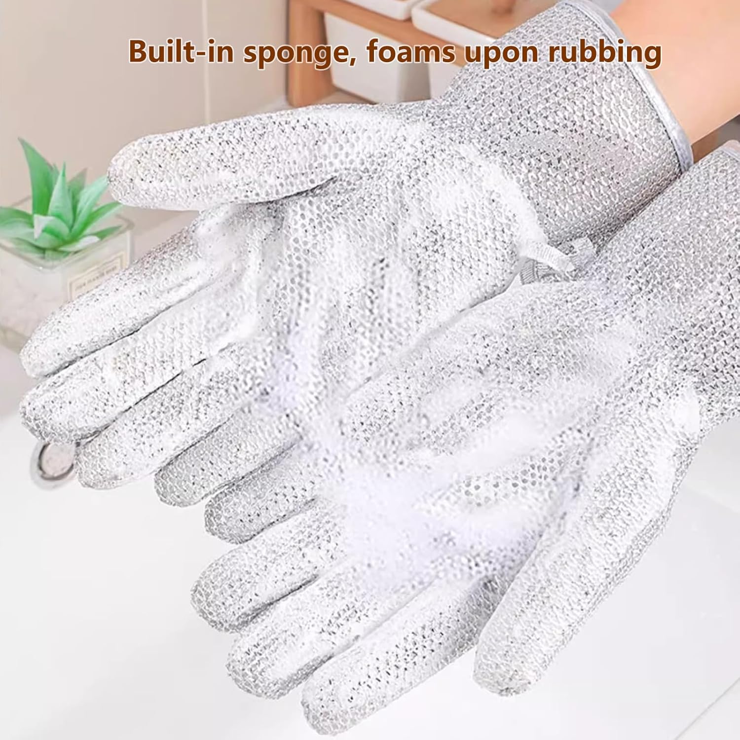Steel Wire Dishwashing Gloves 2 Pairs