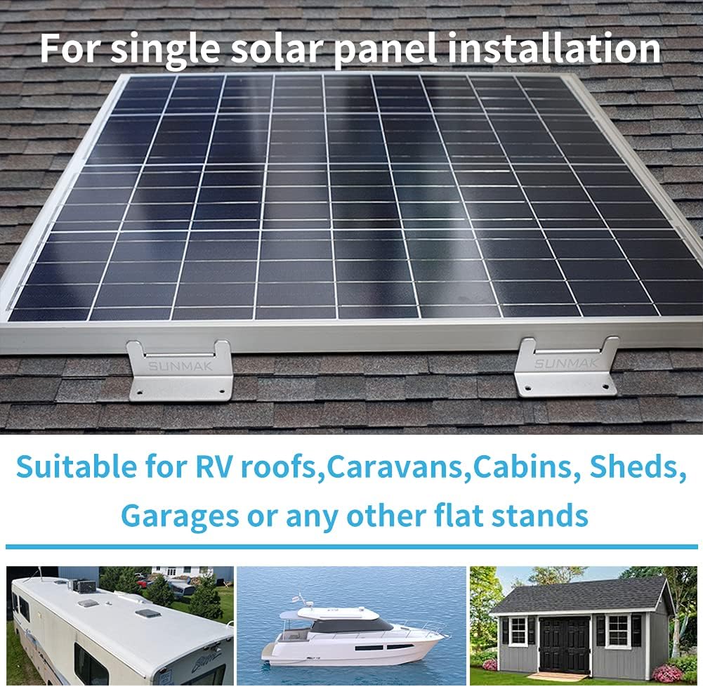 16 Units Solar Panel Mounting Z Brackets for RVs and Boats