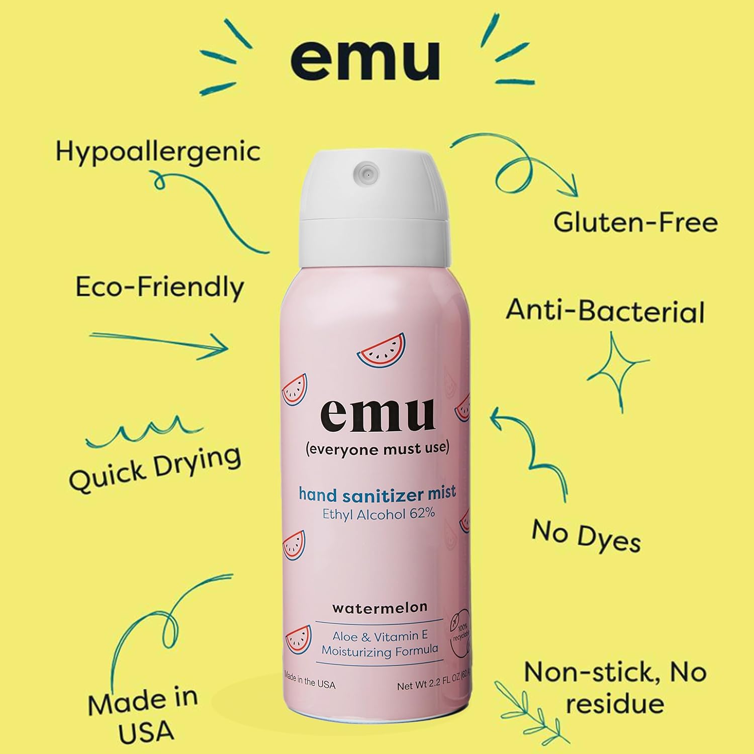 EMU Hand Sanitizer Travel Spray 22oz
