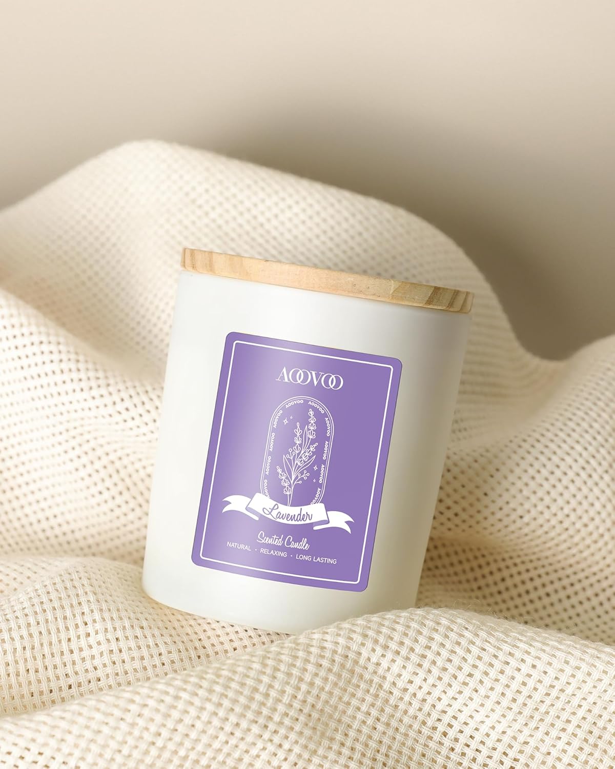 AOOVOO Lavender Scented Candles with Crystals 10oz Soy Candles for Women