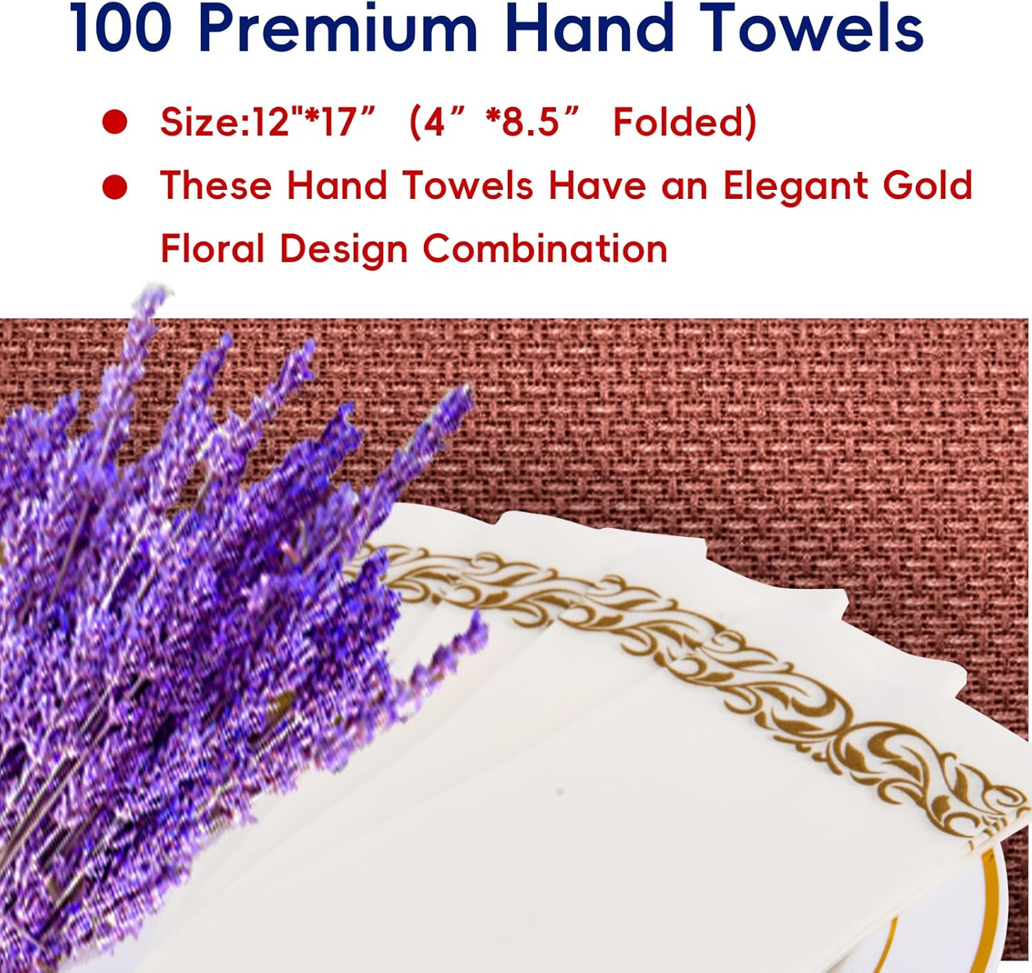 JOLLY CHEF 100 Gold and White Disposable Napkins