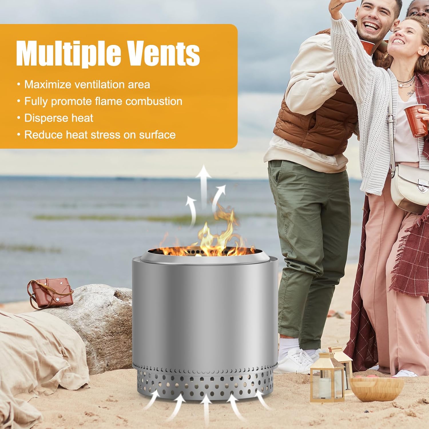 AJinTeby Yukon Fire Pit Stand for Solo Stove 27 Inch