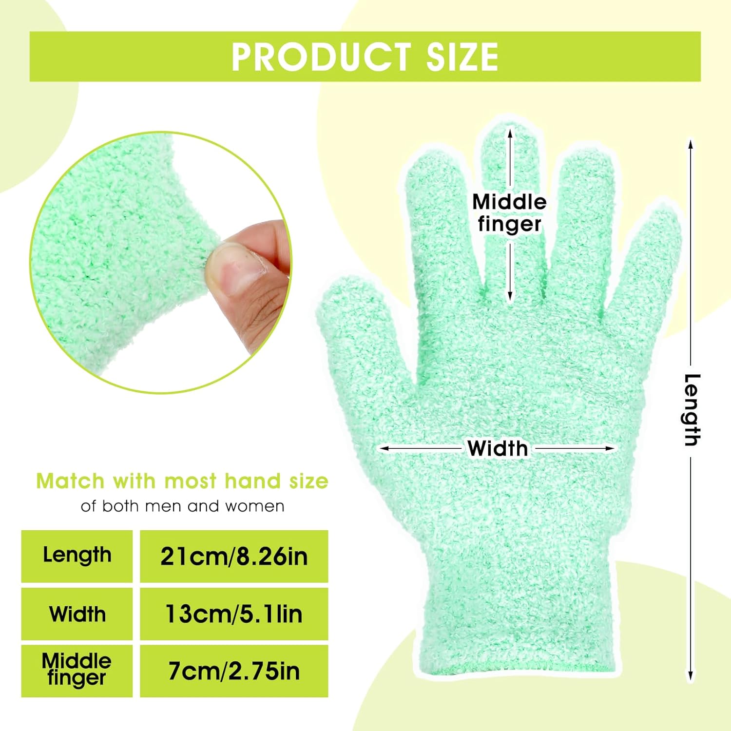 Teaaha 2PCS Microfiber Gloves for Dusting