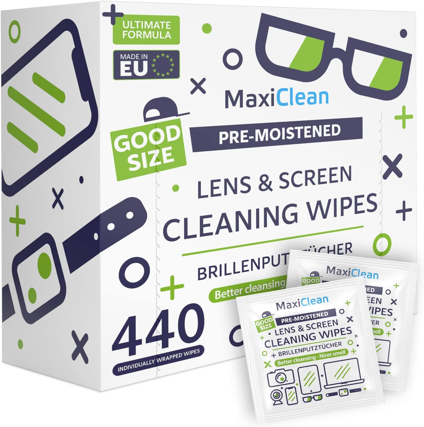 440 Pack Lens Wipes for Eyeglasses and Screens