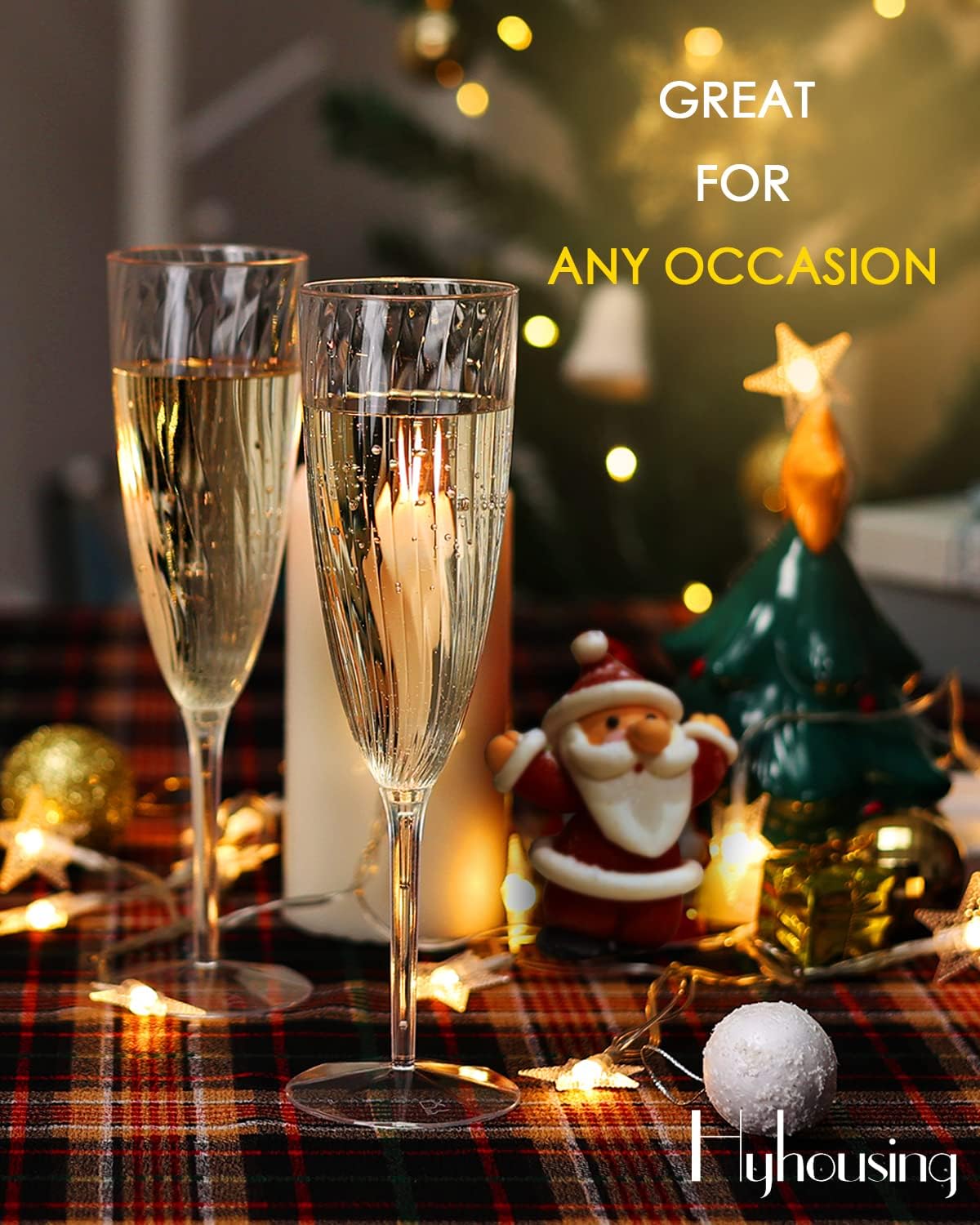 6 Oz Clear Plastic Champagne Glasses 16 Pack