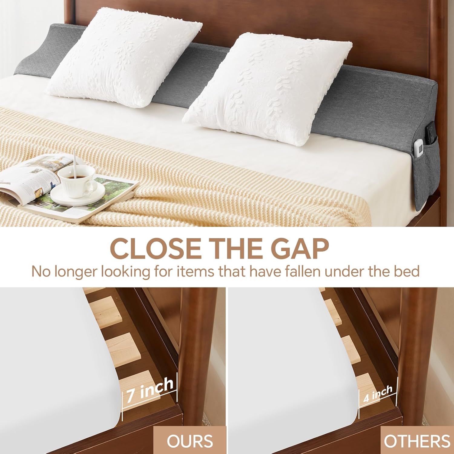 EUHAMS King Size Bed Wedge Pillow Gap Filler