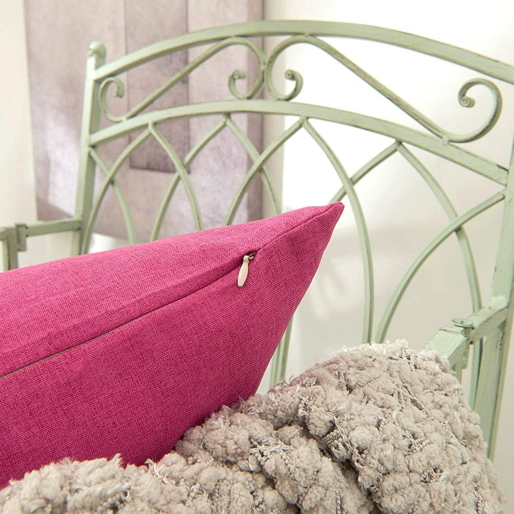 4TH Emotion Waterproof Throw Pillow Covers 12x20 Inch Rose Red Pack of 2