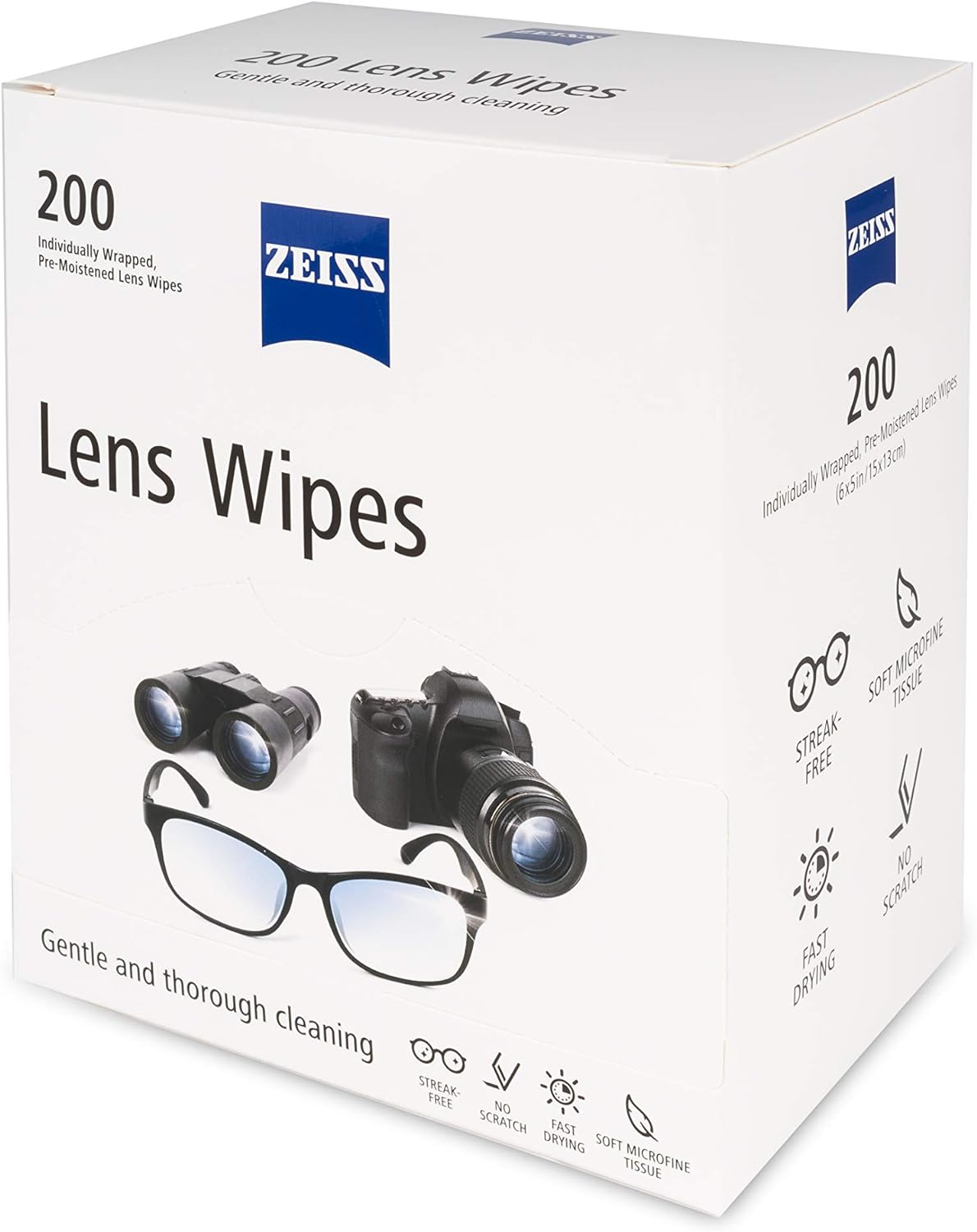 ZEISS Pre-Moistened Lens Wipes 200 Count