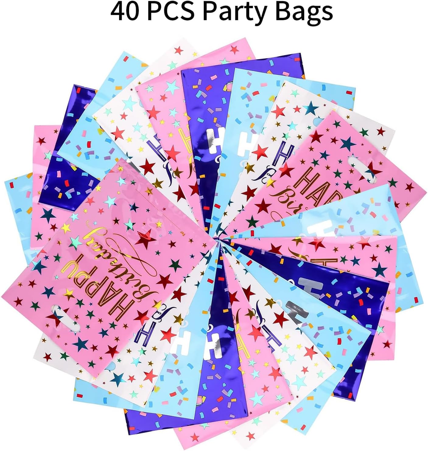67 x 98inch Happy Birthday Gift Bags 40 PCS B Style