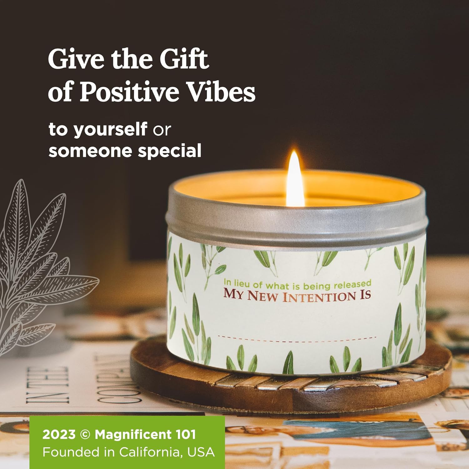 Magnificent 101 Pure White Sage Candle 6 Oz 35 Hour Burn Time