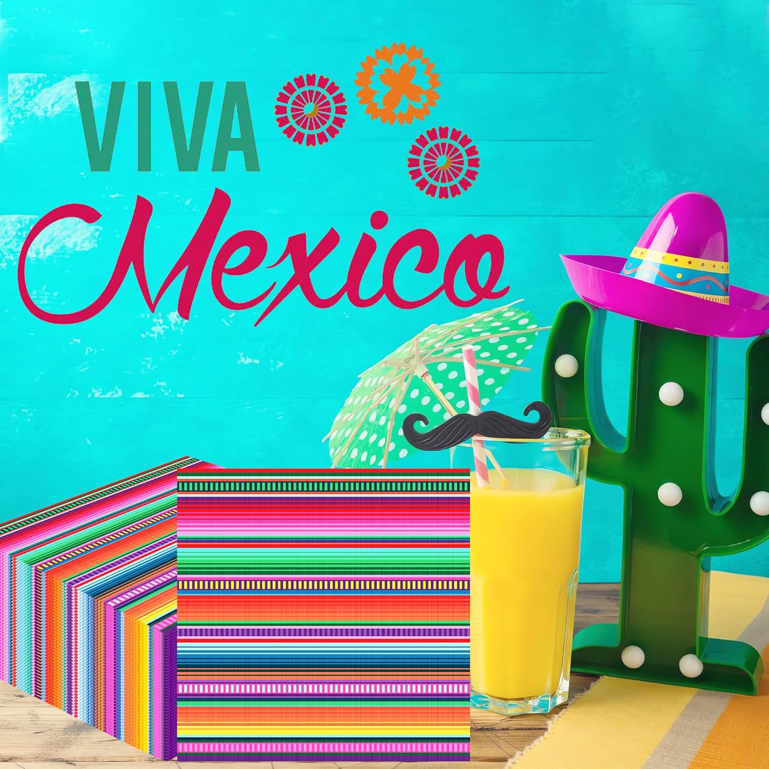Peony Man 50 Pack Mexican Fiesta Cocktail Napkins