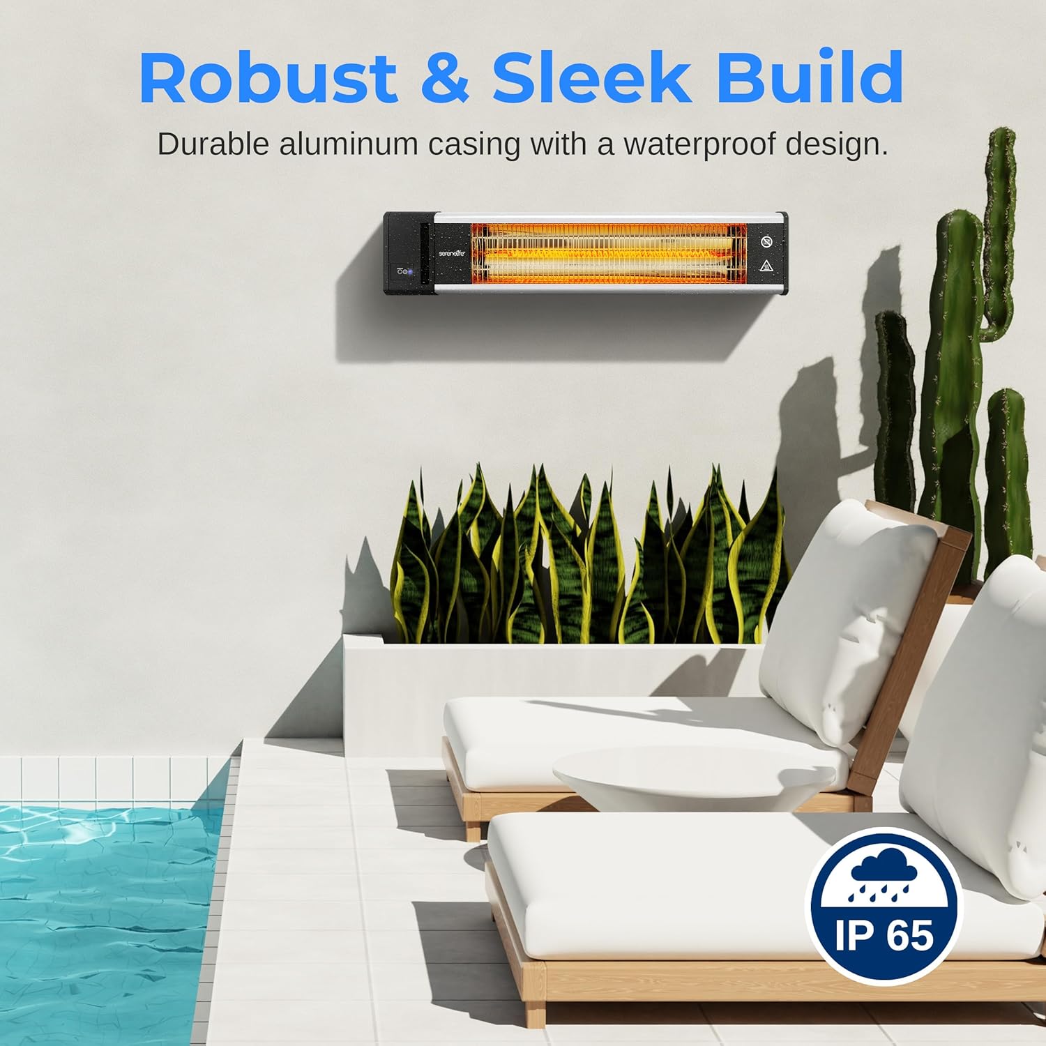 SereneLife Infrared Wall-Mounted Heater with Remote 1500W