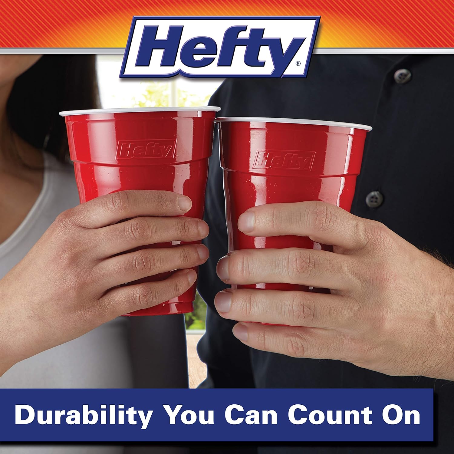 Hefty Party On Red Plastic Cups 50 Count 18 Ounce