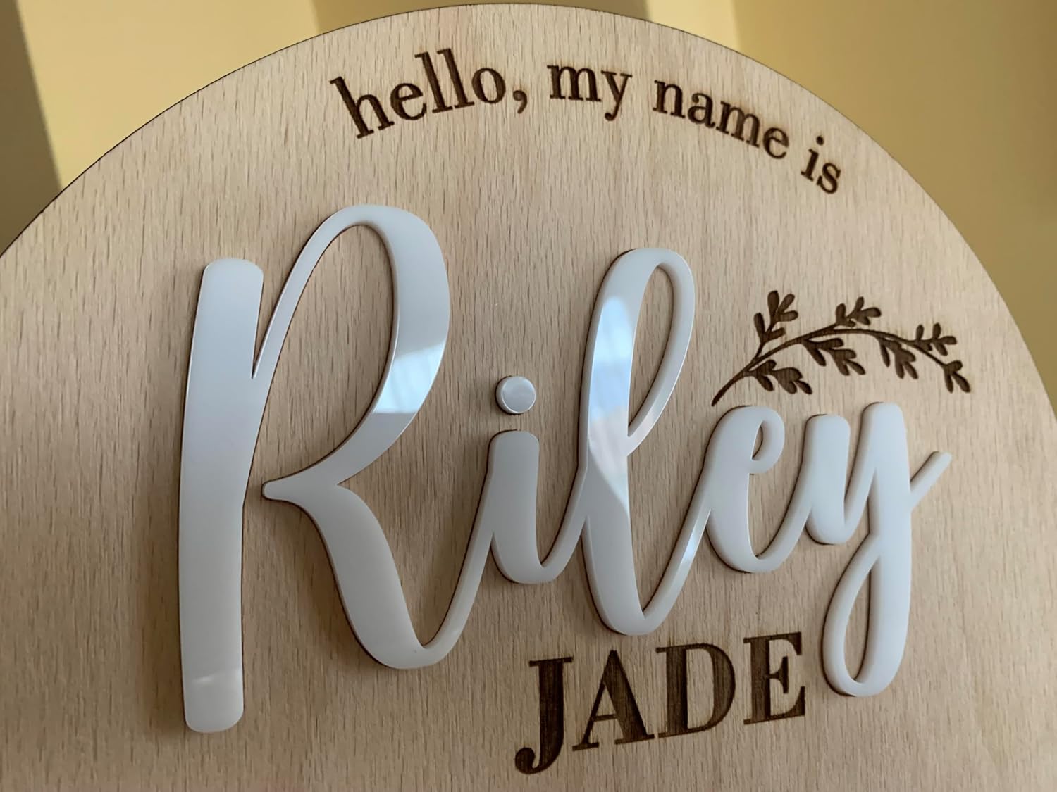 Custom Baby Name Sign with 3D Wood Plaque