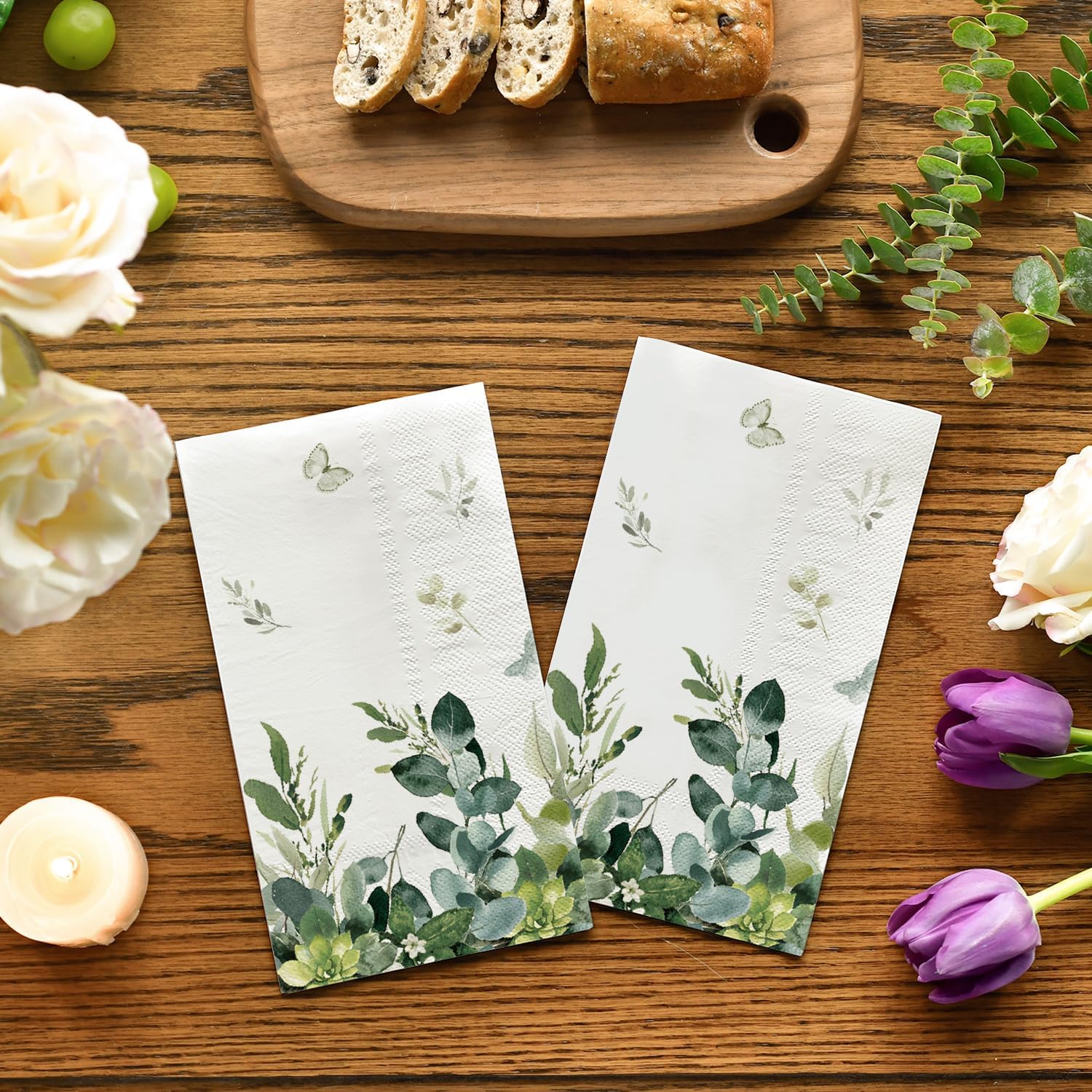 Horaldaily 100 Piece Spring Decorative Napkins