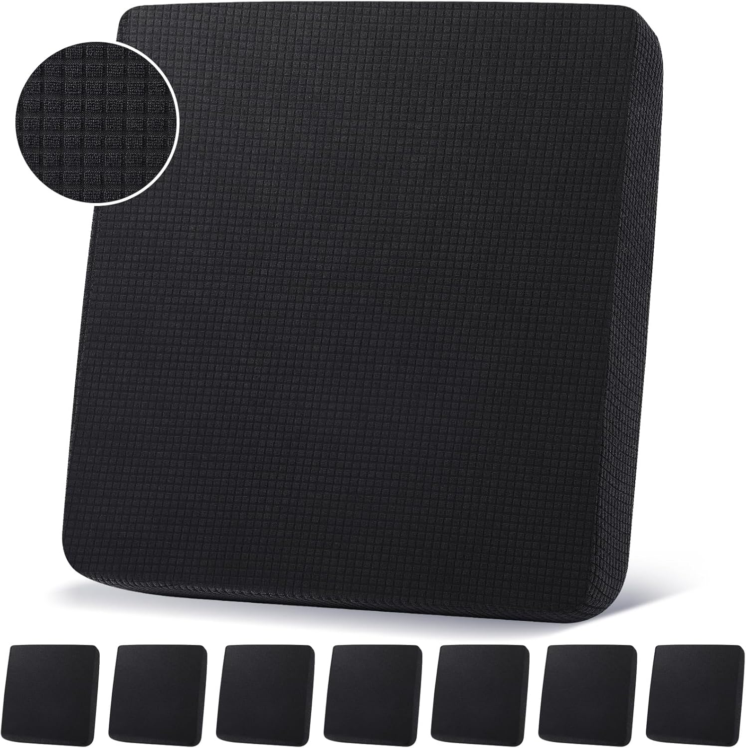 Newwiee 8 Piece Outdoor Cushion Covers Black