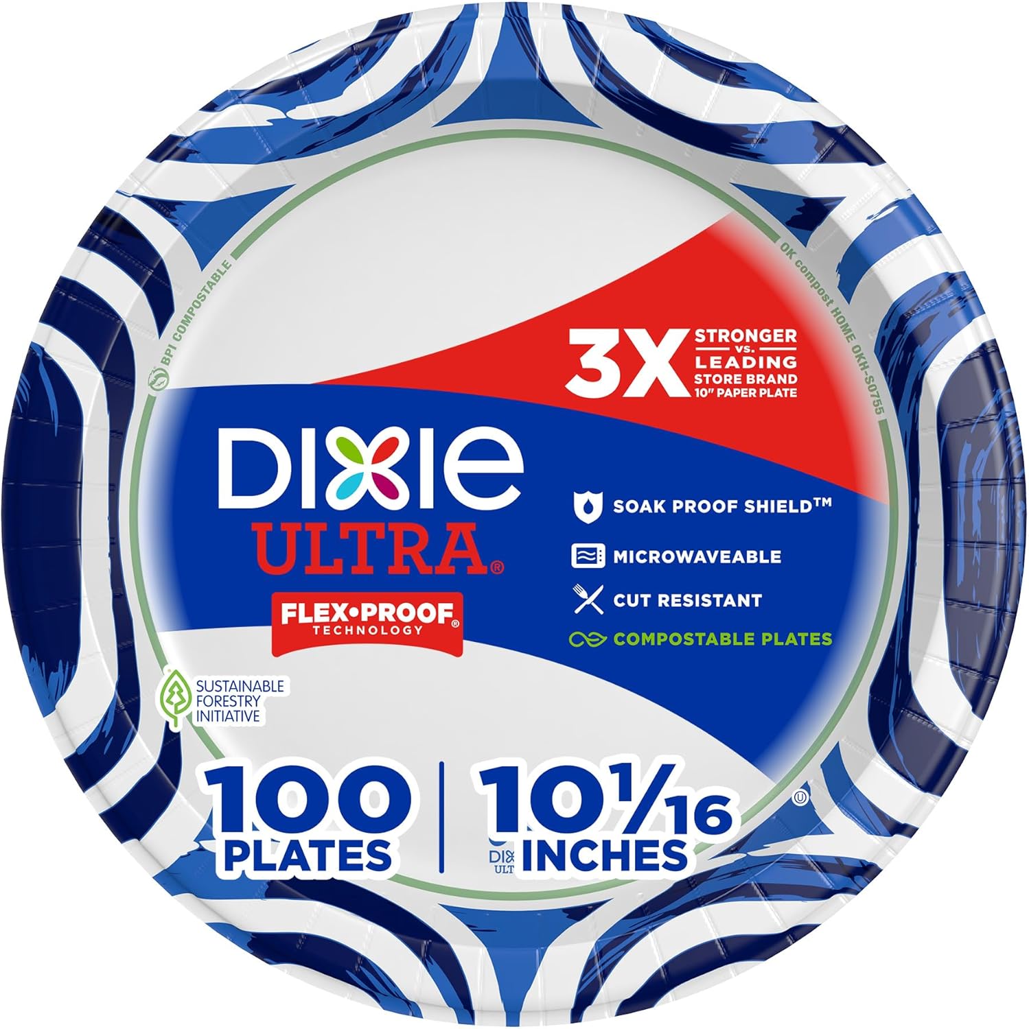 Dixie Ultra Large Paper Plates 10 Inch 100 Count