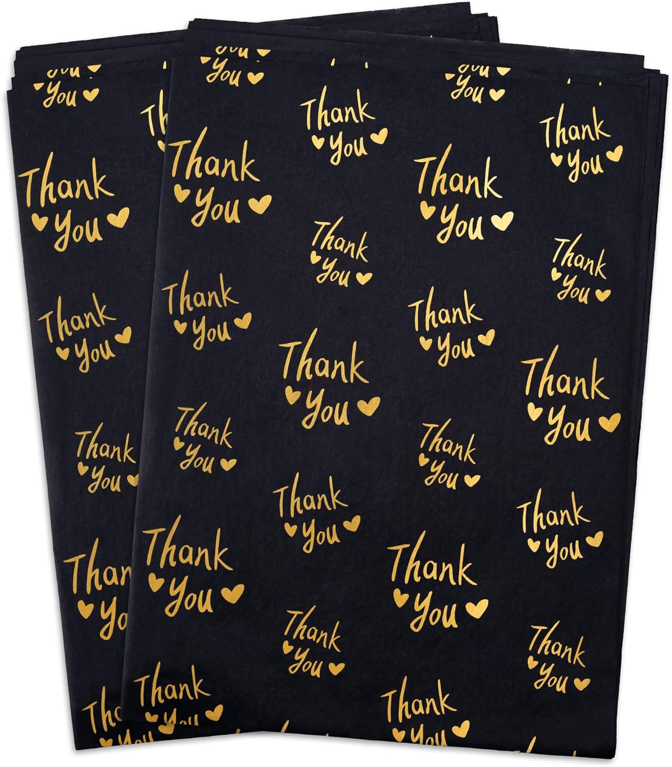 MR FIVE 50 Sheets Gold Thank You Tissue Paper Bulk
